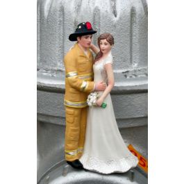 Firefighter and Bride wedding Wedding Cake Topper 